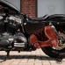 Sacoche de moto Sportster 1988-2020 Gloss et Velours Noir et marron Motif de diamant