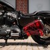 Sacoche de moto Sportster 1988-2020 Rouge et noir Motif de diamant