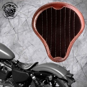 Solo Selle Harley Davidson Sportster 04-22 "Gloss et Velours" Noir et marron V2