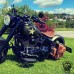 Sacoche de moto pour Harley Davidson Softail "Araignée" Motif de diamant Vintage Marron