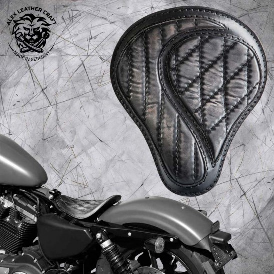Solo Sitz Harley Davidson Sportster 04-22 "No-compromise" Vintage Schwarz