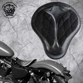 Solo Selle Harley Davidson Sportster 04-20 "Short" Velours Noir Motif de diamant
