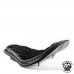 Universal Bobber Seat "Gloss and Velvet" Black and White V2 L, model A (Warehouse Sale)