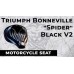Triumph Bonneville Bobber Seat since 2016 "Standard" Gloss and Velvet Black and White V2
